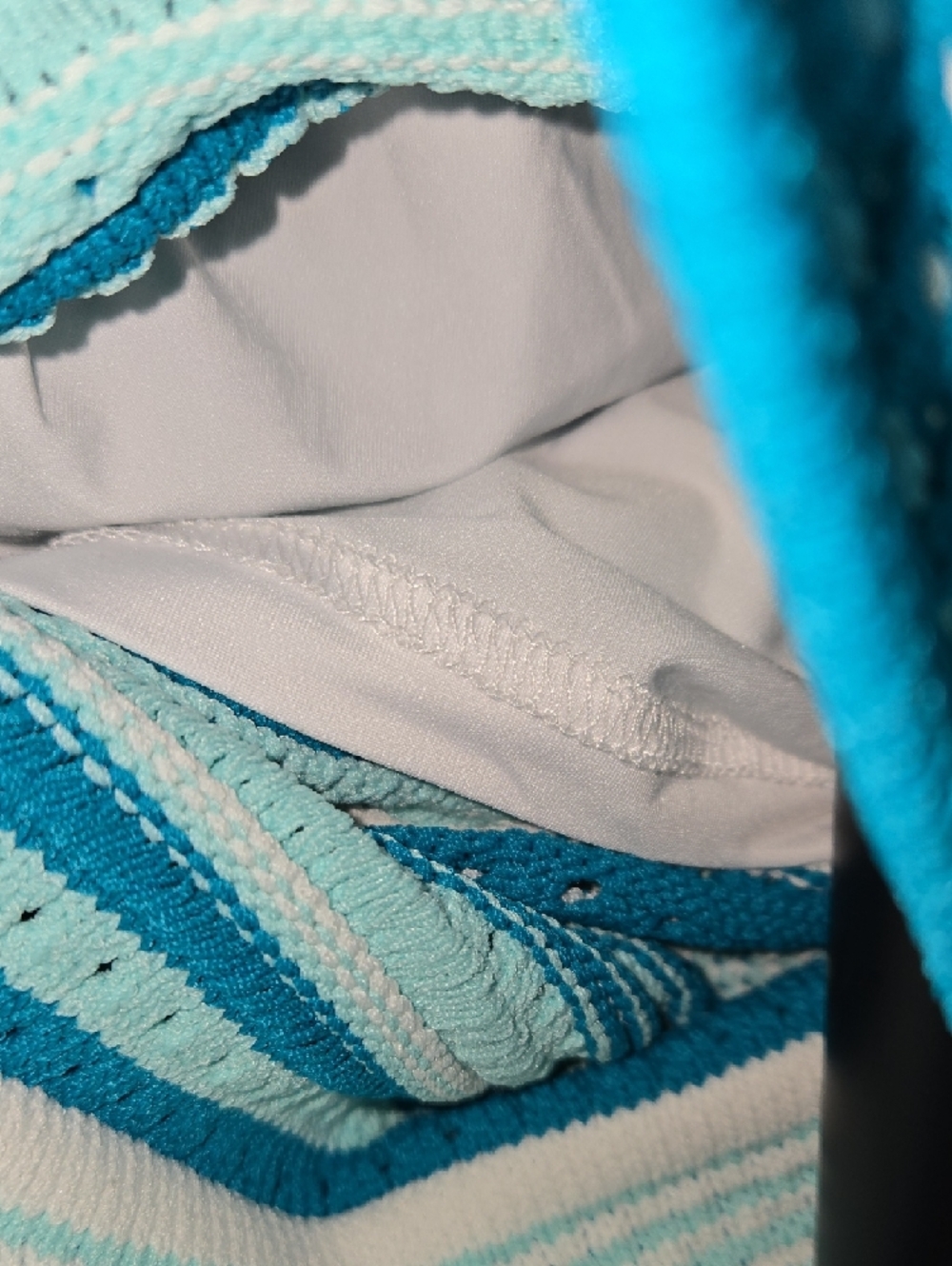 bebe Teal, Aqua & White Striped Cutout Halter Midi Dress SEXY NWT XS - Picture 9 of 9